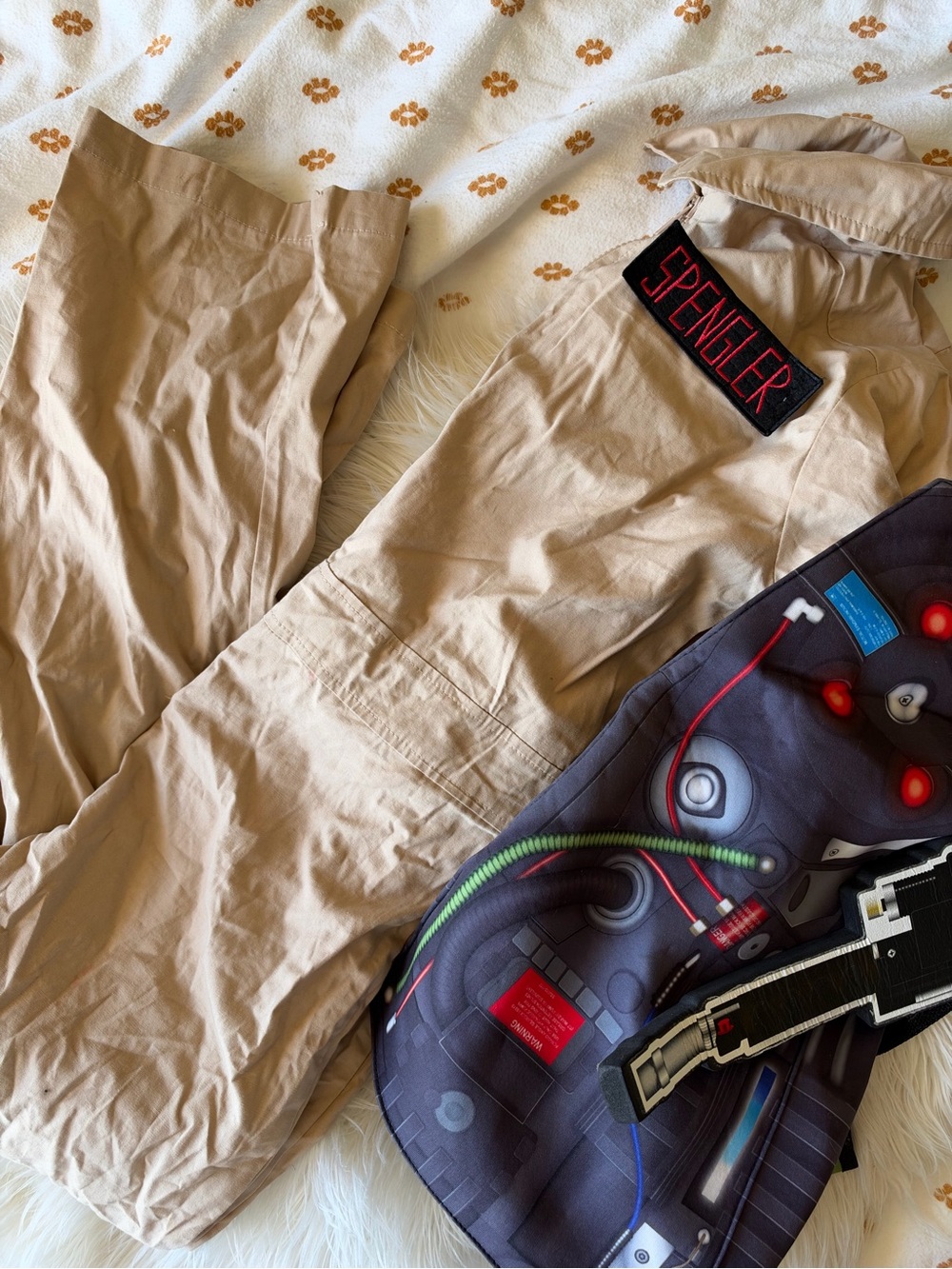Kids' Tan Ghostbuster-Style Costume Jumpsuit